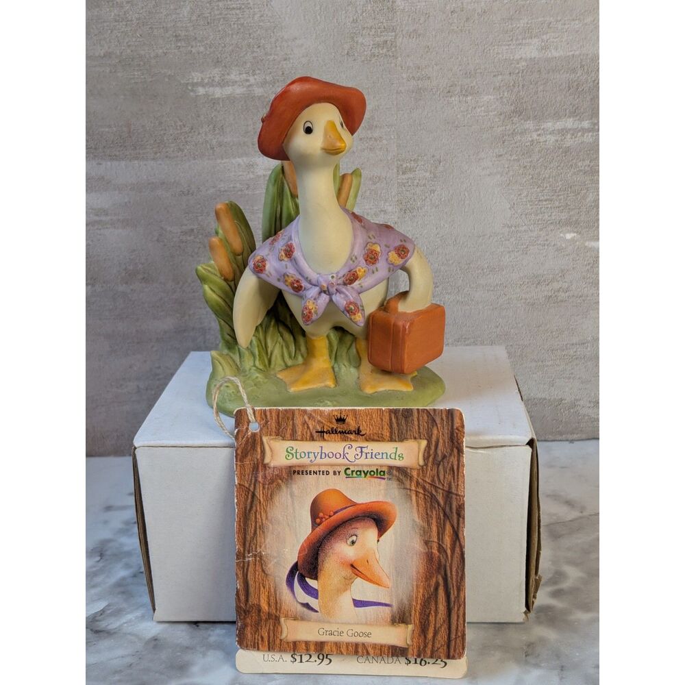 Hallmark Storybook Friends Gracie Goose Figurine Crayola Vintage 1999 Tag